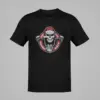 Christmas Biker T-Shirt, Santa Claus Biker Black T-Shirt