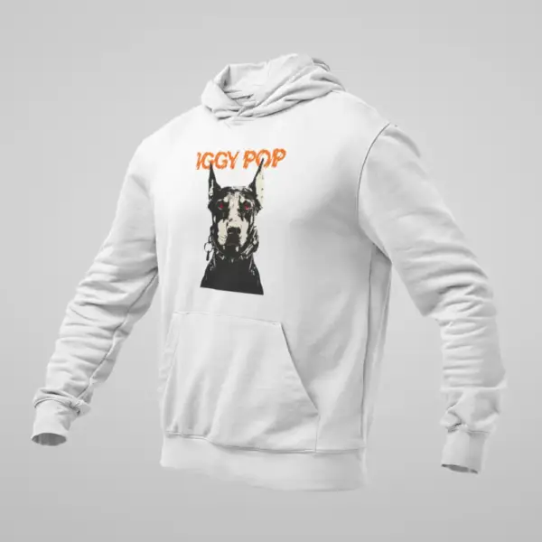 Iggy Pop Hoodie, Iggy Pop I Wanna Be Your Dog White Sweatshirt