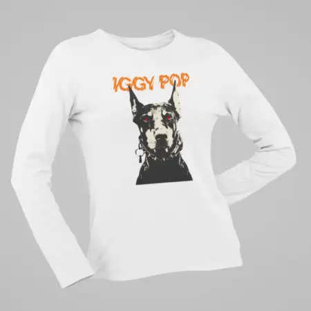 Iggy Pop Long Sleeve, Iggy Pop I Wanna Be Your Dog White Longsleeve