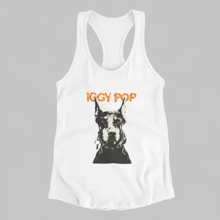 Iggy Pop Tank Top, Iggy Pop I Wanna Be Your Dog White Athlete