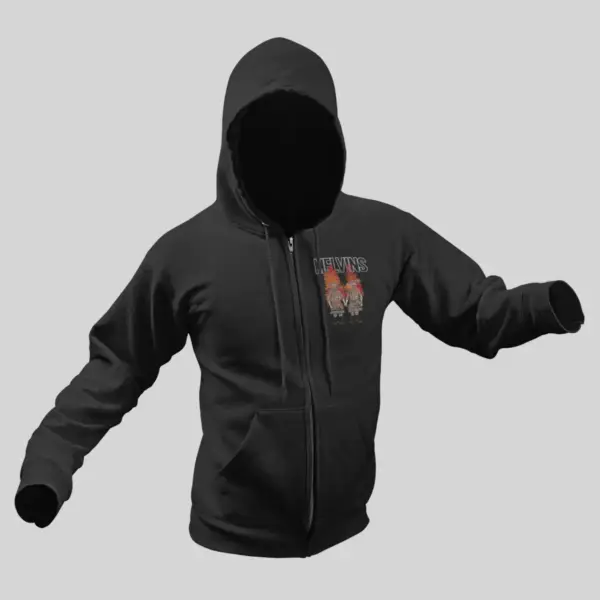 Melvins Zip Hoodie, Melvins Twins of Evil Black Zip Sweatshirt - Image 2