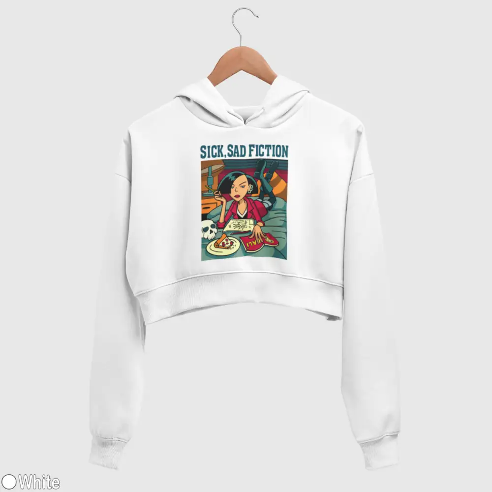 Sick, Sad Fiction Women’s Crop Hoodie - Image 2