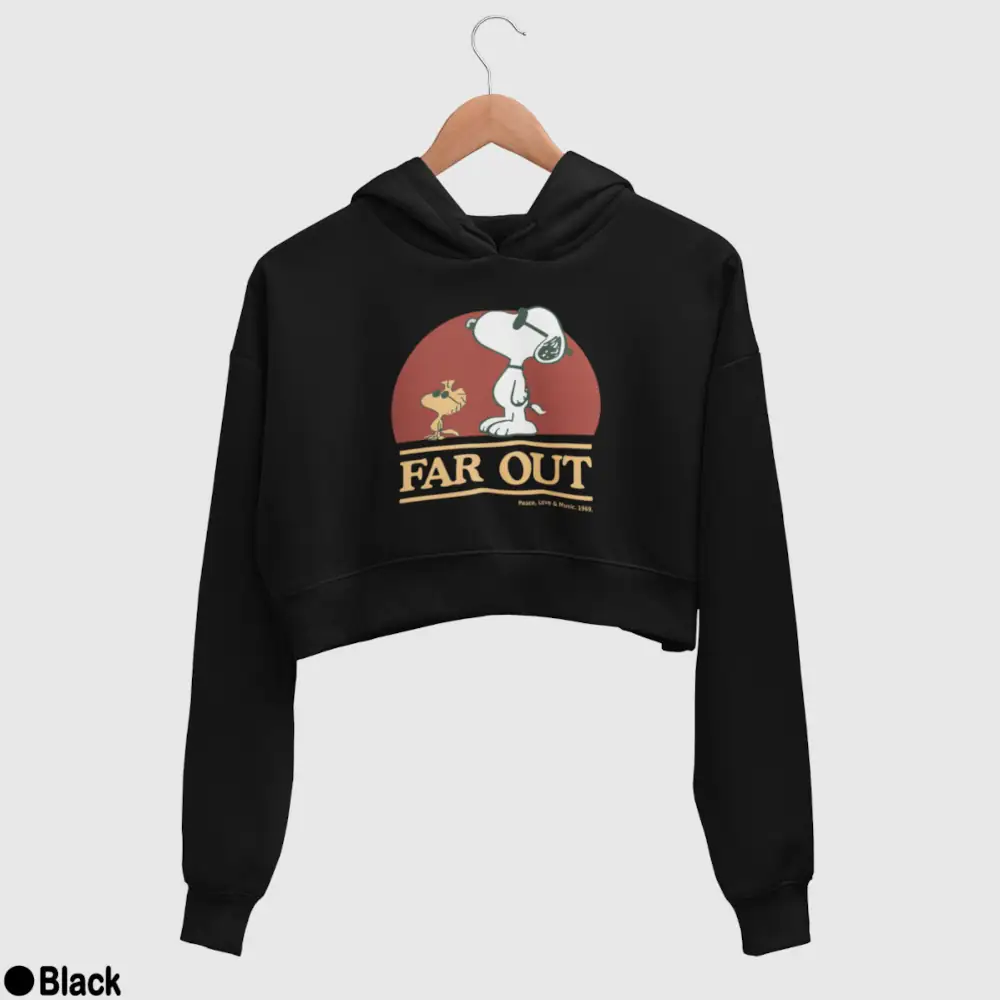 Snoopy Far Out Women’s Crop Hoodie - Image 2