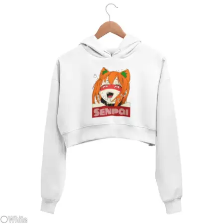 Waifu Material Senpai Girl Women’s Crop Hoodie